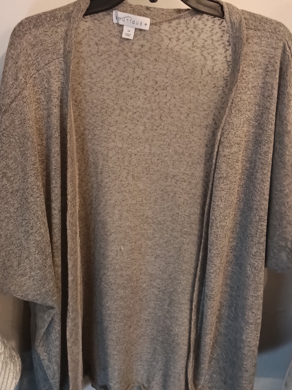 Men’s Gray Open-Front Sweater